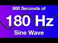 180hz sine wave test tone 600 seconds 10 minutes