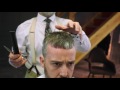 corporate hairstyle to modern cut w narration cut and grind