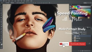Male Portrait Study | Speed Digital Painting w Photoshop and Wacom