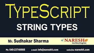 What are the String Types in Typescript - TypeScript Tutorial for Beginners | by Mr. Sudhakar Sharma