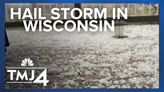 Huge hail rocks Wisconsin amid severe thunderstorm warning