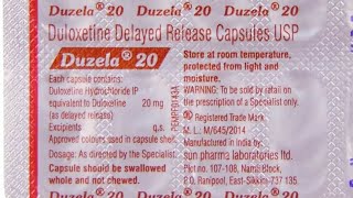 Duzela 20 Capsules || Duloxetine Capsules ||duzela 20 capsules uses in Hindi