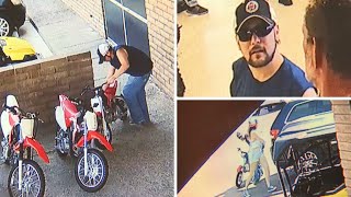 Pair caught on camera stealing mini dirt bike from Scottsdale dealer