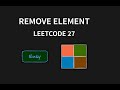 Remove element Problem - Leetcode 27 - Java