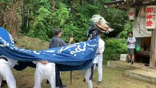 令和五年飯豊町　山之神神社例大祭警護かげ#獅子舞 #山形県 #日本の祭り #飯豊町 #飯豊荒獅子 #黒獅子