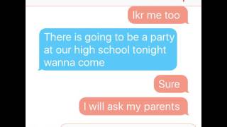 Cassie and Jacqui texting (going to a party)