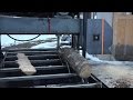 Cutting a Small Log on a Homemade Big Bandsaw Mill