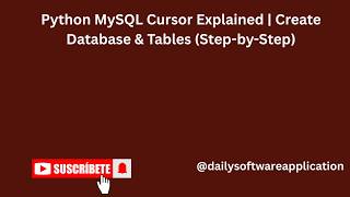 Python MySQL Cursor Explained | Create Database & Tables (Step-by-Step)