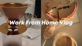 eng) vlog, Work from home with my cats. | My birthday cake | unboxing | study vlog