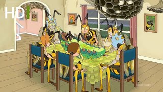 Wasp Sanchez family eating together Season 4 Episod1 (Rick and Morty Clips)
