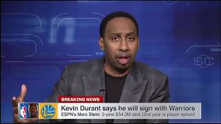 Stephen A. Smith Reacts to Kevin Durant JOINING Warriors! ESPN Archives