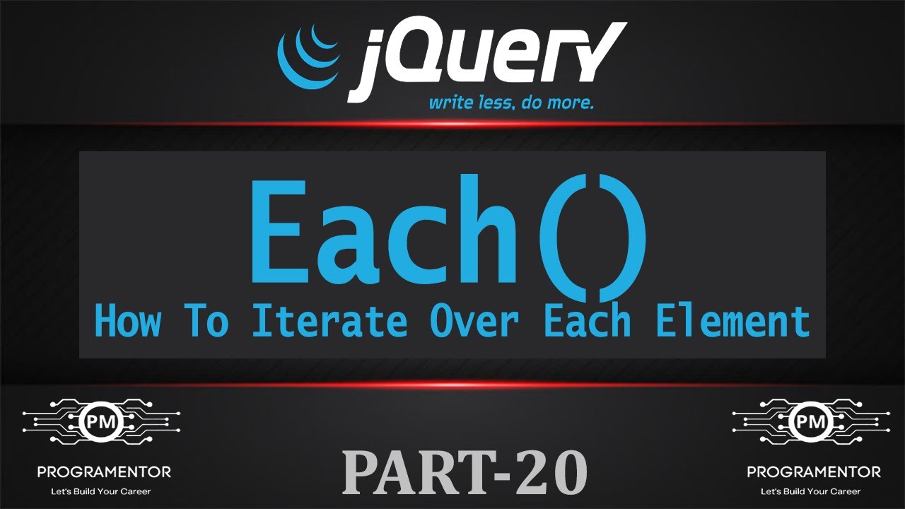 20 | JQuery Each Method | Each Method JQuery | Each Function JQuery ...