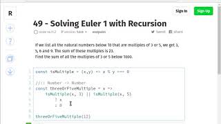 49 - Euler 1 With Recursion