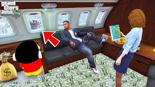 Franklin Experiencing 24 hours of Luxury Flight Journey in GTA 5 | Shinchan in GTA 5 | Vishnu Gta