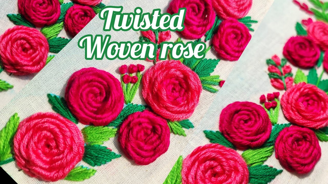 Twisted Woven Wheel Rose Spider Web Rose Floral Embroidery Tutorial
