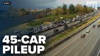 45 vehicle crash on I-5 in Kent causes hours-long closure