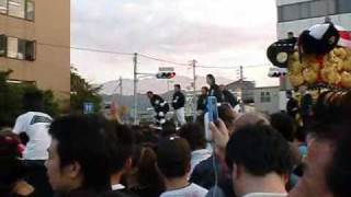 新居浜太鼓祭り2010　於工場前　大江VS西町，西原VS新須賀 4/5