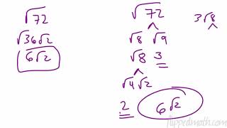 Traditional Algebra 1: Simplifying Square Roots (Radicals) 11.1 Flippedmath