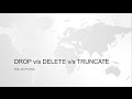 Difference between Delete and Truncate and Drop in sql | Interview question