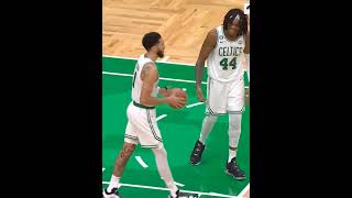 Celtics center Rob Williams accidently slams ball to his own teammate Jayson Tatum's head