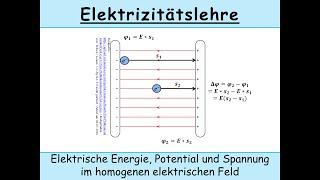 Elektrische Energie, elektrisches Potential und elektrische Spannung im homogenen elektrischen Feld