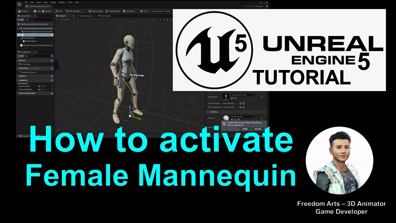 How To Activate Female Mannequin In UE5 - Unreal Engine 5 Tutorial ...