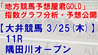 3/25(木) 大井競馬  11R 隅田川オープン-最後に能力偏差値公開【地方競馬 指数グラフ・予想・攻略・ライブ】