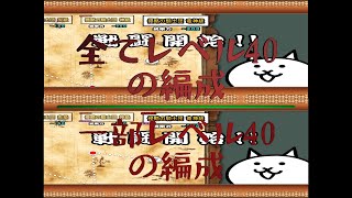 にゃんこ大戦争 キャラクターのレベルの差による攻略比較（城ドラ VS 城ドラ 星3 侵攻の騎士団 竜神級）