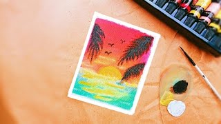 Easy Acrylic Painting for beginners|| step by step painting tutorial|| Easy scenery idea||Uswa Artsy