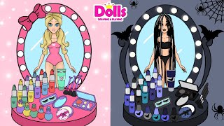 Paper dolls makeover Princess vs Vampire DIY & Paper crafts