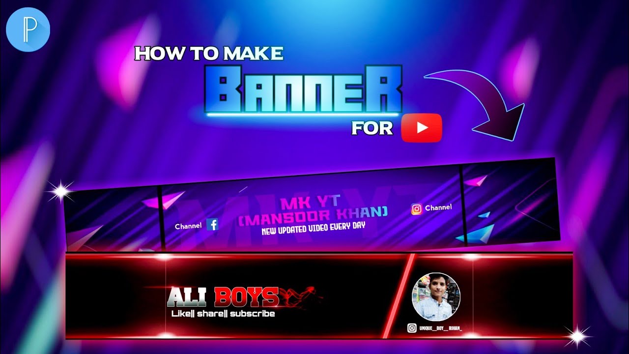 How To Make A Youtube Banner ||Youtube Banner Template || Make Youtube ...