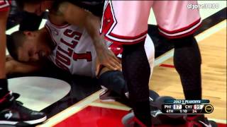 Derrick Rose Possible Leg Injury - 4/28/2012 2012 NBA Playoffs Game 1