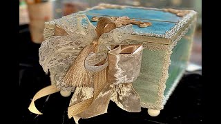 DIY Decoupage Box Romantic Ocean theme