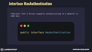 org openqa selenium Interface HasAuthentication with example