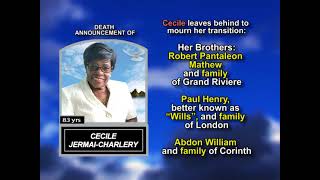 Cecile Jermai-Charlery ~ Long Obituary