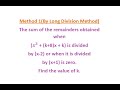 Polynomial division based question (Long division method)