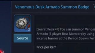 #mir4 Venomous Dusk Armado Summon Badge