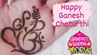 Draw Ganesha by Henna || Mehndi se Ganpati ji banana ||