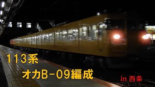 出場回送 113系 岡オカB-09編成 山陽線 西条駅にて　2022/01/20