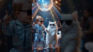 😍 little Boy Dancing With Cat 😻 |WhatsApp status🎄🎉❤️| #Cat #santa #animaldance #fun #entertainment