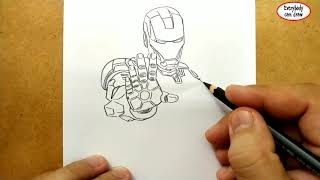 VERY EASY , How to draw ironman avengers marvel / learn drawing academy