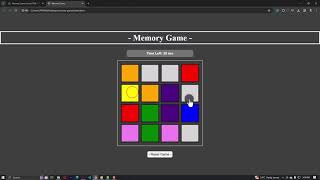 Memory Game Using HTML, CSS, and JavaScript with Source Code