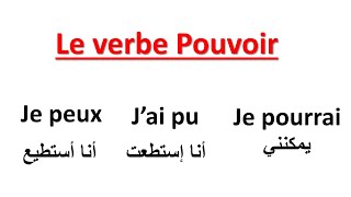 Conjugaison-- Le Verbe Pouvoir Au Présent, Au Passé Composé Et Au Futur-- تعلم الفرنسية