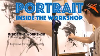 👩‍🎨Inside the Workshop: 2. Drawing + Music demo at Expressive Portrait Drawing Workshop