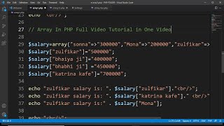 array function in php || php array key value || multidimensional array in php ||by codewithbhai