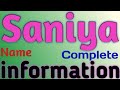 Saniya Name Meaning | Saniya Name Full Details | Saniya Naam Ki Rashi | The Secret of Name