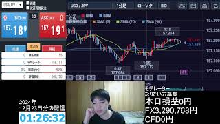 【FXライブ】年末相場でも動きそう、ドル円ロング