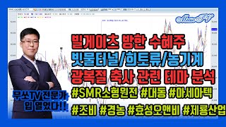 [주식투자-22.08.15] 빌게이츠 방한 수혜주. 빗물터널/희토류/농기계/대북주 관련 테마 분석(#SMR소형원전 #대동 #아세아텍 #조비 #경농 #효성오앤비 #동양철관 #제룡산업