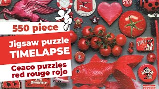 Jigsaw puzzle time-lapse . 550 pieces. Ceaco puzzles Red Rouge Rojo.