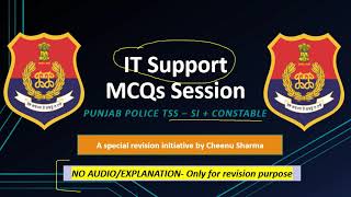 IT SUPPORT (Hardware & Software) MCQs-(TSS CADRE RECRUITMENT)- SI + Constable(Punjab Police)